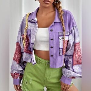 Purple patchwork jacket